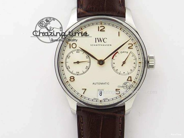 MIROTIME 0303 MoistureWicking Portuguese Real PR IW500704 ZF 1:1 Best Edition On Brown Leather Strap A52010 V 7311